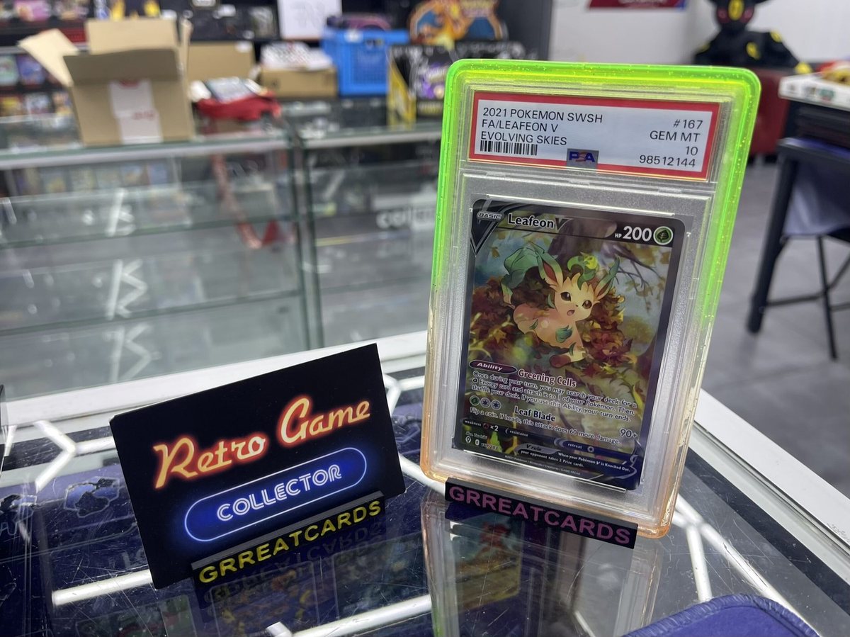 Pokemon TCG : 2021 Pokemon SWSH Evolving Skies #167 FA Leafeon V PSA 10 GEM M... – Foto 1